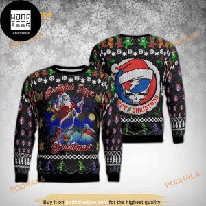 Grateful Dead Rock Band Santa Claus 2023 Ugly Christmas Sweater