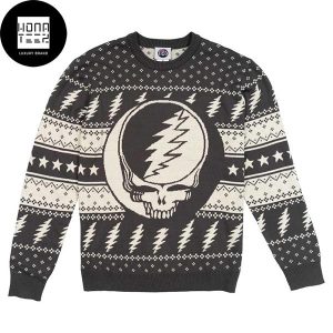 Grateful Dead Steal Your Face Gray 2023 Ugly Christmas Sweater