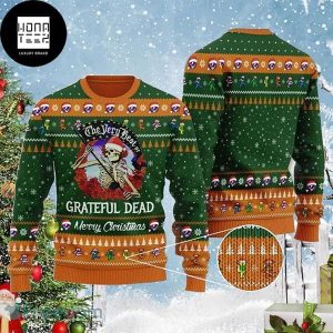 Grateful Dead The Very Best Of Skellington 2023 Green Ugly Christmas Sweater