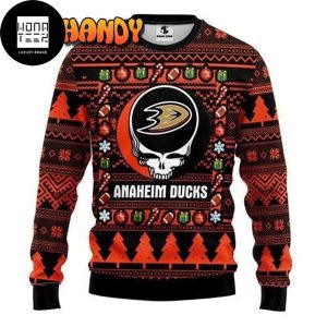 Grateful Dead X Nhl Anaheim Ducks 2023 Gifts Ugly Christmas Sweater