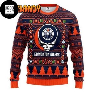 Grateful Dead X Nhl Edmonton Oilers 2023 Ugly Christmas Sweater