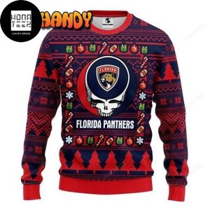 Grateful Dead X Nhl Florida Panthers 2023 Ugly Christmas Sweater