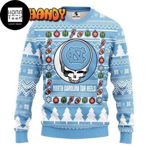 Grateful Dead X North Carolina Tar Heels 2023 Ugly Christmas Sweater