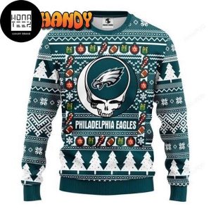 Grateful Dead X Philadelphia Eagles  Christmas For Fans 2023 Ugly Christmas Sweater