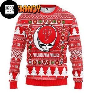 Grateful Dead X Philadelphia Phillies 2023 Ugly Christmas Sweater