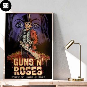 Guns N Roses Alamodome San Antonio TX September 26 2023 Skull Wearing Suit Fan Gifts Home Decor Poster Canvas