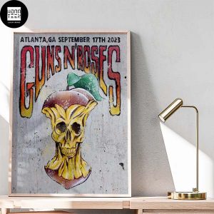 Guns N Roses Atlanta GA September 17th 2023 Skull Apple Fan Gifts Home Decor Poster Canvas