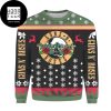 Guns N Roses Red Snowflakes Pattern And Stripe Lines 2023 Ugly Christmas Sweater