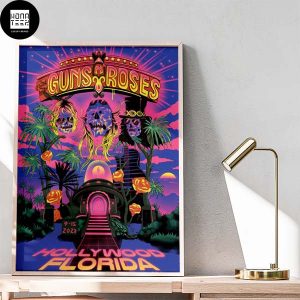 Guns N Roses Hollywood Florida September 15 2023 Retro Gaming Style Home Decor Poster Canvas