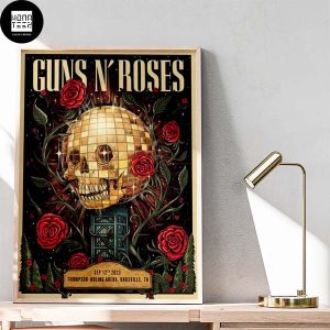 Guns N Roses September 12th 2023 Thompson Boling Arena Knoxville TN Skull Disco And Roses Fan Gifts Home Decor Poster Canvas