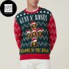 Guns N Roses Use Your Illusion Red Snowflakes 2023 Ugly Christmas Sweater