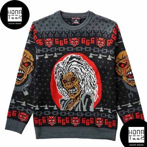 Iron Maiden Skull Red Eyes 2023 Ugly Christmas Sweater