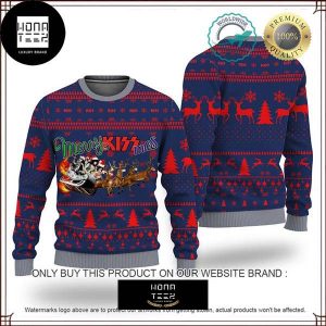 Kiss Band Reindeer Sleigh Ride 2023 Ugly Christmas Sweater