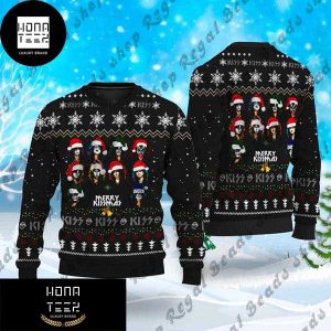Kiss Band Wearing A Christmas Hat 2023 Ugly Christmas Sweater