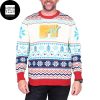 MTV Music Television Red Logo With Snowflakes Xmas Gifts 2023 Ugly Christmas Sweater