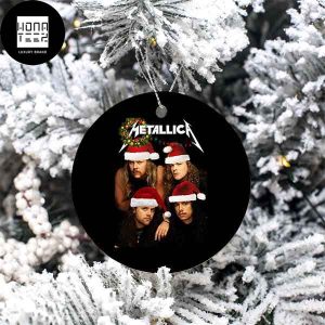 Metallica Band Members With Santa Hat 2023 Christmas Ornament