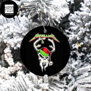 Metallica Skull With Horn Santa Hat 2023 Christmas Ornament