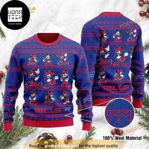 Mickey Mouse Buffalo Bills Pattern 2023 Ugly Christmas Sweater