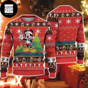 Mickey Mouse Is Decorating The Christmas Tree 2023 Ugly Christmas Sweater