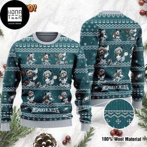 Mickey Mouse Philadelphia Eagles Pattern 2023 Ugly Christmas Sweater