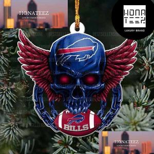 NFL Buffalo Bills Football Skull Logo Unique 2023 Christmas Ornament