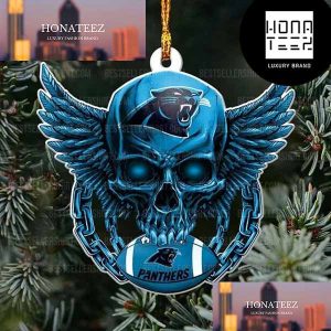 NFL Carolina Panthers Football Skull Logo Unique 2023 Christmas Ornament