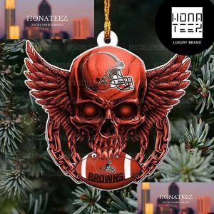 NFL Cleveland Browns Football Skull Logo Unique 2023 Christmas Ornament