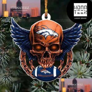 NFL Denver Broncos Football Skull Logo Unique 2023 Christmas Ornament