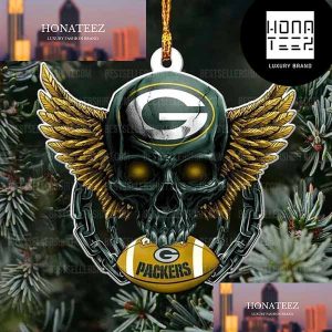 NFL Green Bay Packers Football Skull Logo Unique 2023 Christmas Ornament