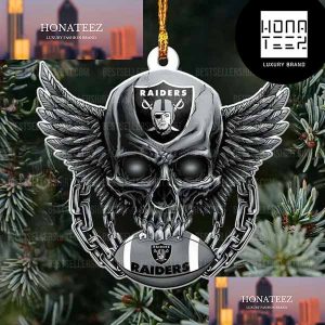 NFL Las Vegas Raiders Football Skull Logo Unique 2023 Christmas Ornament