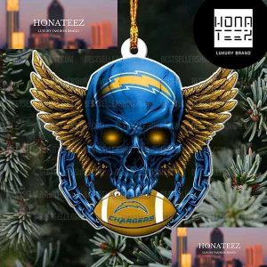 NFL Los Angeles Chargers Football Skull Logo Unique 2023 Christmas Ornament