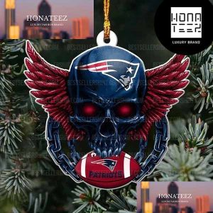 NFL New England Patriots Football Skull Logo Unique 2023 Christmas Ornament