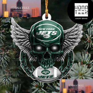 NFL New York Jets Football Skull Logo Unique 2023 Christmas Ornament