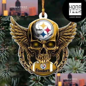 NFL Pittsburgh Steelers Football Skull Logo Unique 2023 Christmas Ornament