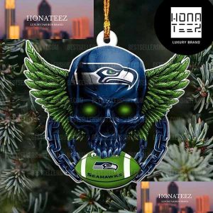 NFL Seattle Seahawks Football Skull Logo Unique 2023 Christmas Ornament