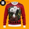 Peanuts Snoopy Christmas Tree And Snowflakes 2023 Ugly Christmas Sweater