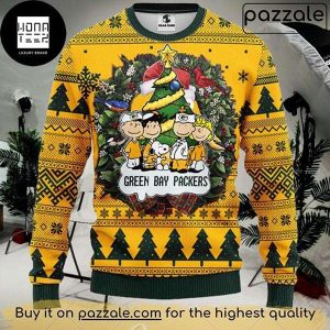 Peanuts Snoopy Green Bay Packers 2023 Christmas Ugly Sweater