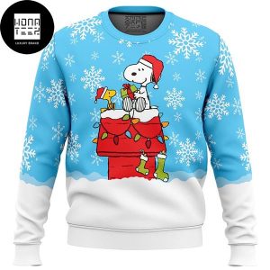 Peanuts Snoopy Playing On The Roof 2023 Ugly Christmas Sweater