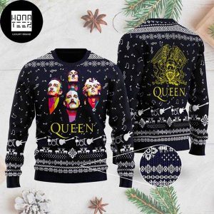 Queen Band Member Guitar Pattern 2023 Ugly Christmas Sweater