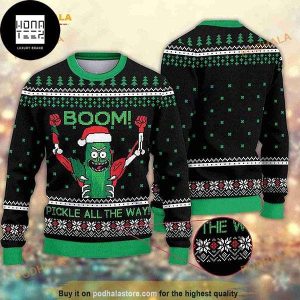 Rick And Morty Boom Pickle All The Way 2023 Ugly Christmas Sweater