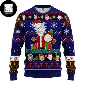 Rick And Morty Cool Blue 2023 Ugly Christmas Sweater
