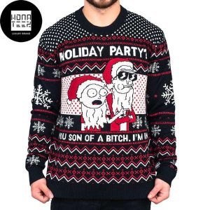 Rick And Morty Holiday Party Son Of A B 2023 Ugly Christmas Sweater