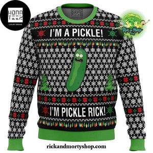 Rick And Morty I Am A Plicke Pickle Rick 2023 Ugly Christmas Sweater