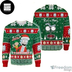 Rick And Morty I Turned Myself Into Santa Rick And Morty 2023 Ugly Christmas Sweater