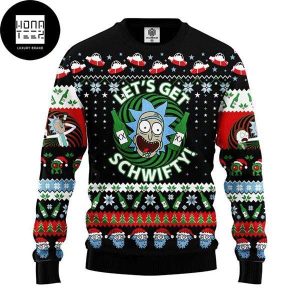 Rick And Morty Let Schwifty Drunk 2023 Ugly Christmas Sweater