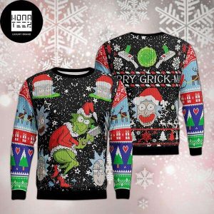 Rick And Morty Merry Grickmas Grinch 2023 Ugly Christmas Sweater