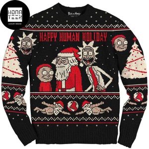 Rick and Morty Happy Human Holiday 2023 Ugly Christmas Sweater