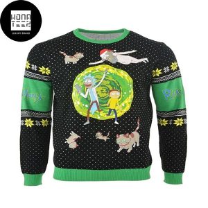 Rick and Morty Portal Party People 2023 Ugly Christmas Sweater