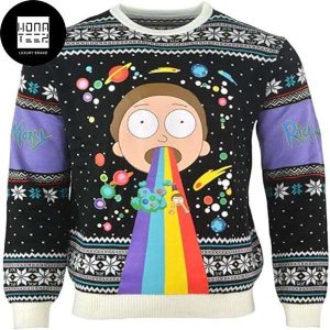 Rick and Morty Rainbow Galaxy 2023 Ugly Christmas Sweater