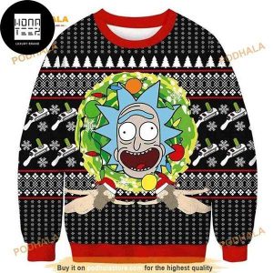 Rick and Morty Rick Sanchez Crazy Xmas 2023 Ugly Christmas Sweater